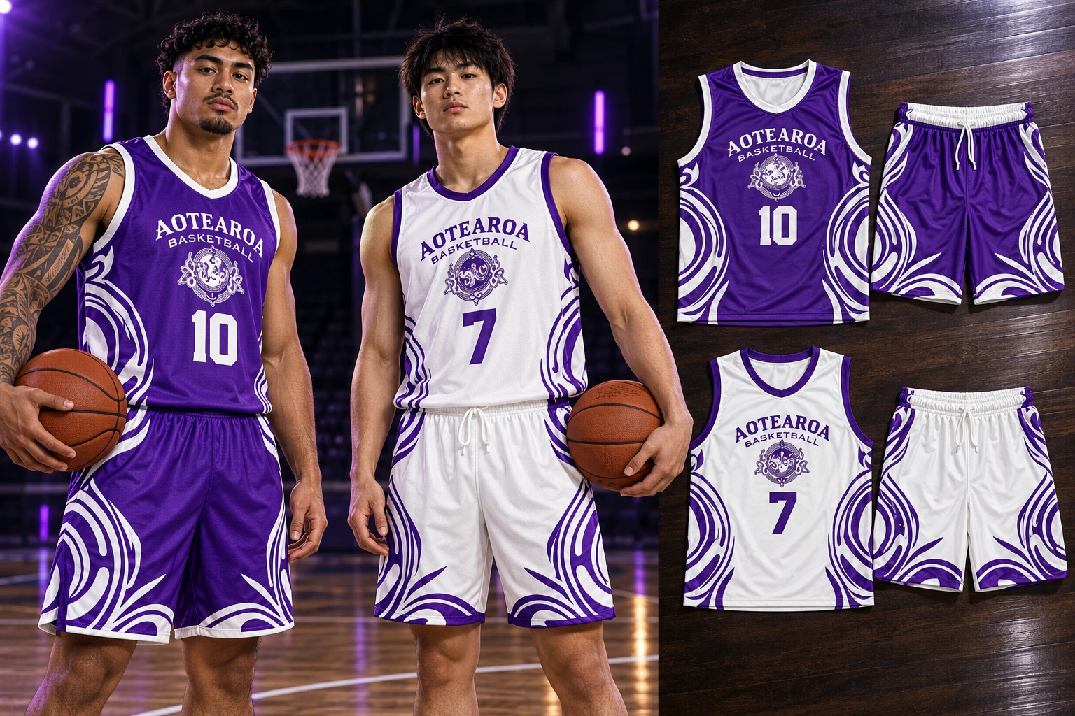Aotearoa Basketball — styled athletes and referenced teamwear