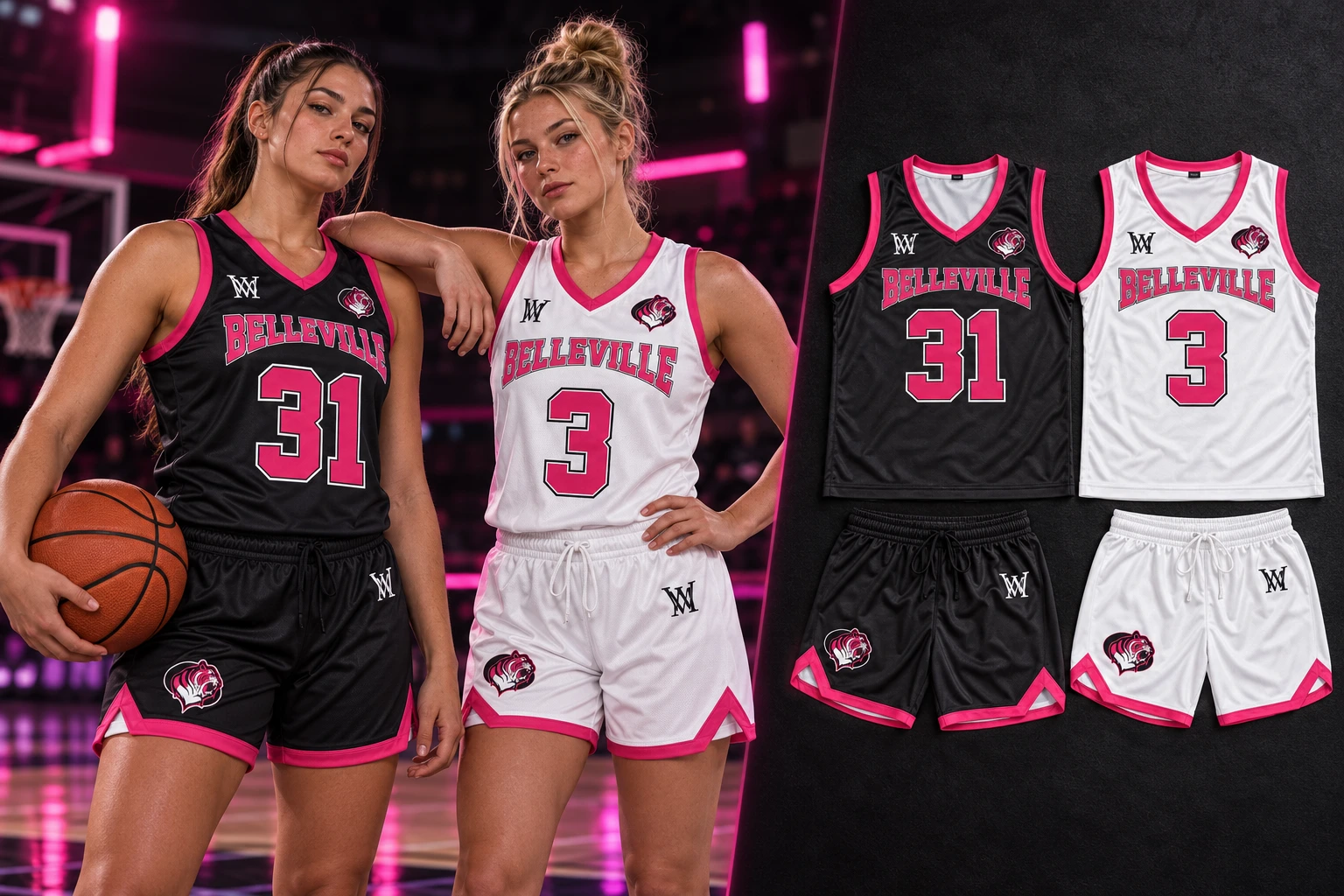 Belleville Lady Tigers — styled athletes and referenced teamwear