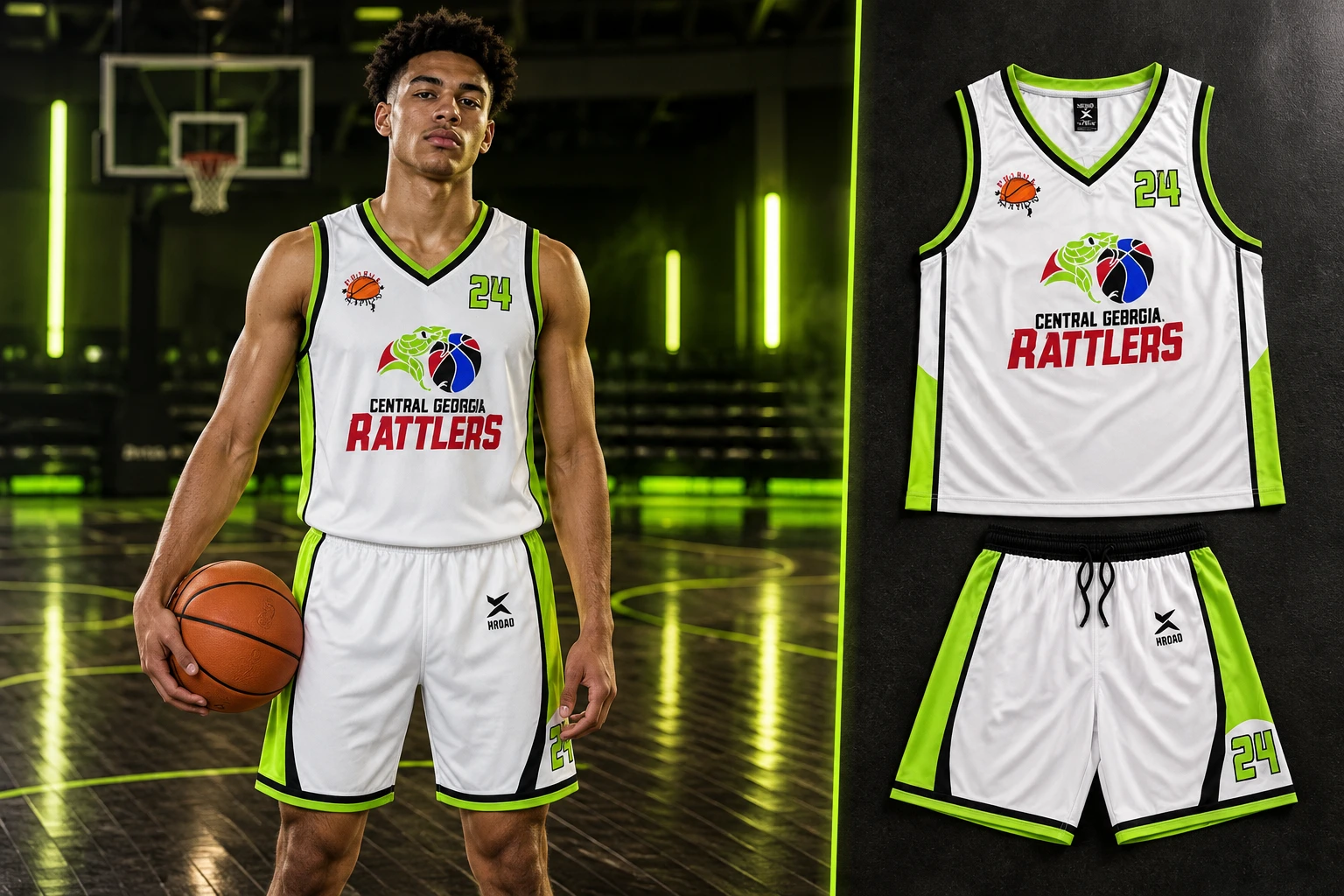 Central Georgia Rattlers — styled athletes and referenced teamwear