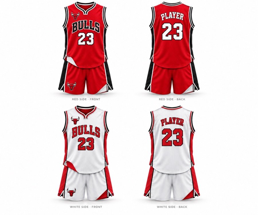Bull Charge Reversible Basketball Uniform Set — custom basketball teamwear
