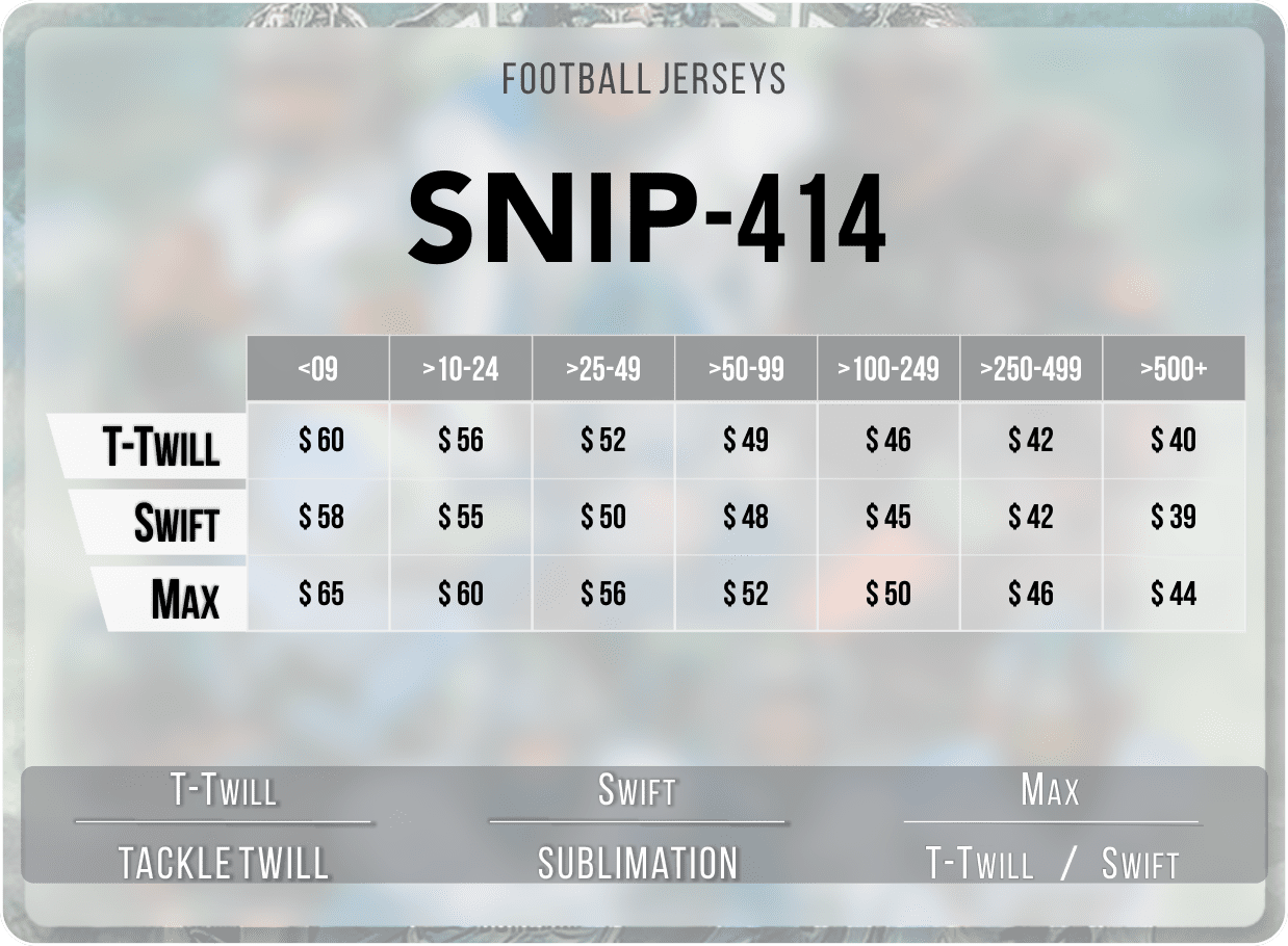 SNIP Jerseys Prices
