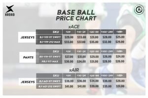 Baseball Price Chart
