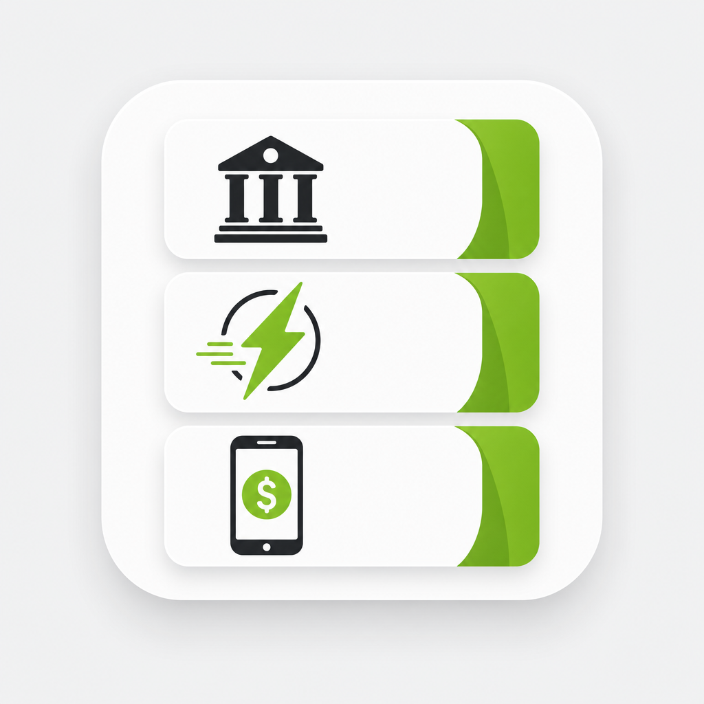 Preferred payment methods: bank transfer, instant pay, and mobile wallet